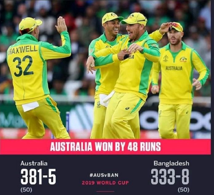 AUS won the Match : Sports News, World Cup 2019, Latest Sports News, World Cup Match, Australia won by 48 runs. Player of the Match - David Warner