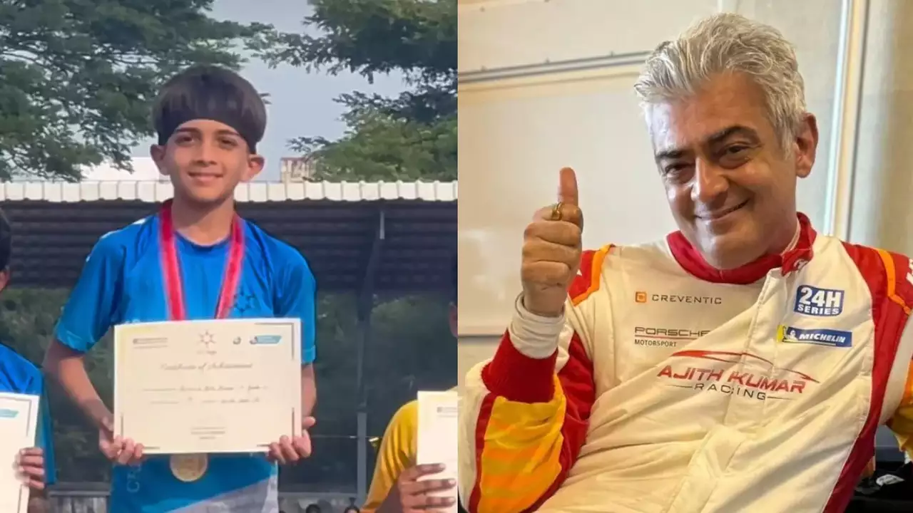 Ajith's son Aadvik first in the race