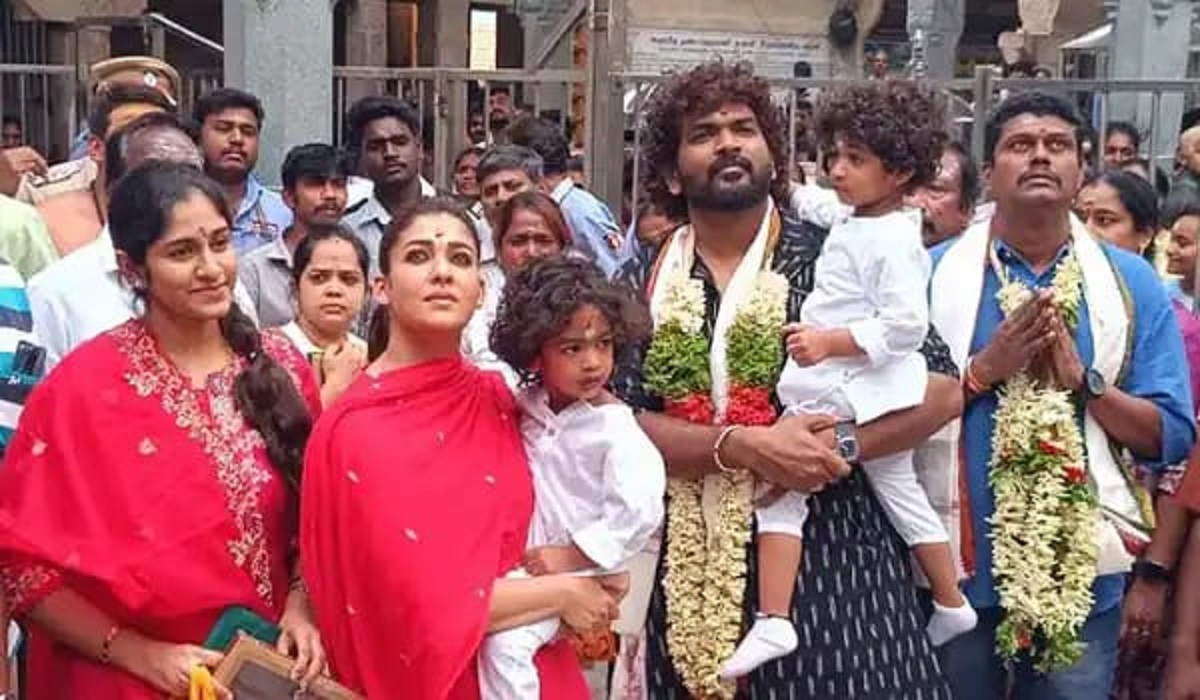 Nayanthara with her husband and children in Murugan temple..!