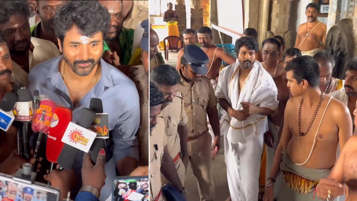 Sivakarthikeyan has visited Swami at Tiruchendur Murugan temple